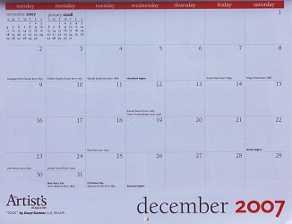 The Artist's Magazine 2007 Calendar December